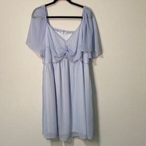 Women's Plus Size Summer Dress Light Blue Sweetheart Neckline Chiffon